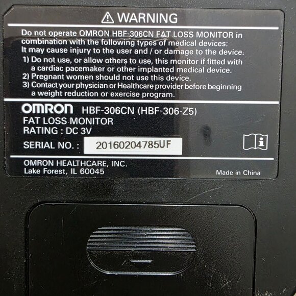 Omron Fat Loss Monitor HBF-306CN Handheld Body Fat Analyzer – Tested, Works - Picture 4 of 16